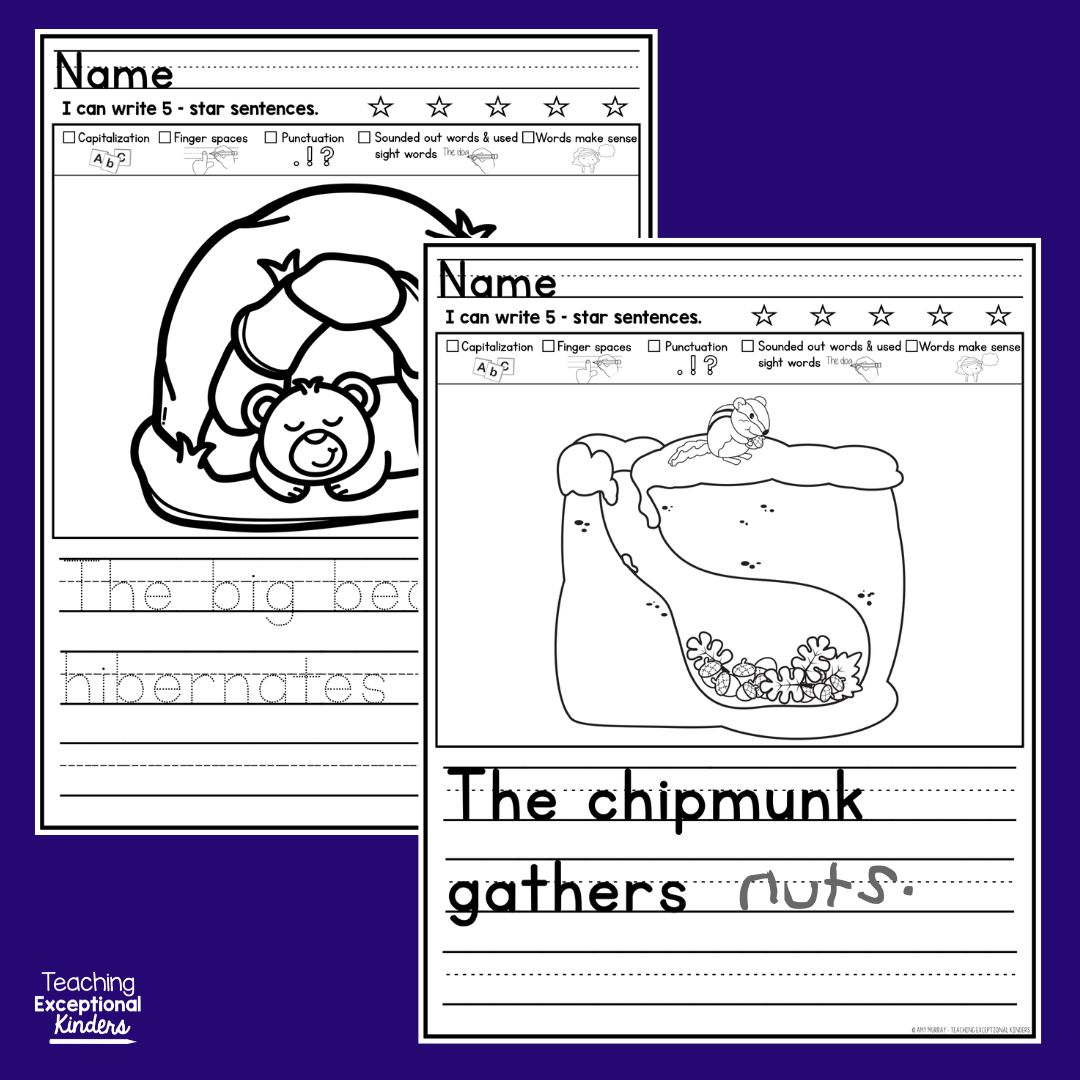 Hibernation Picture Writing Prompts