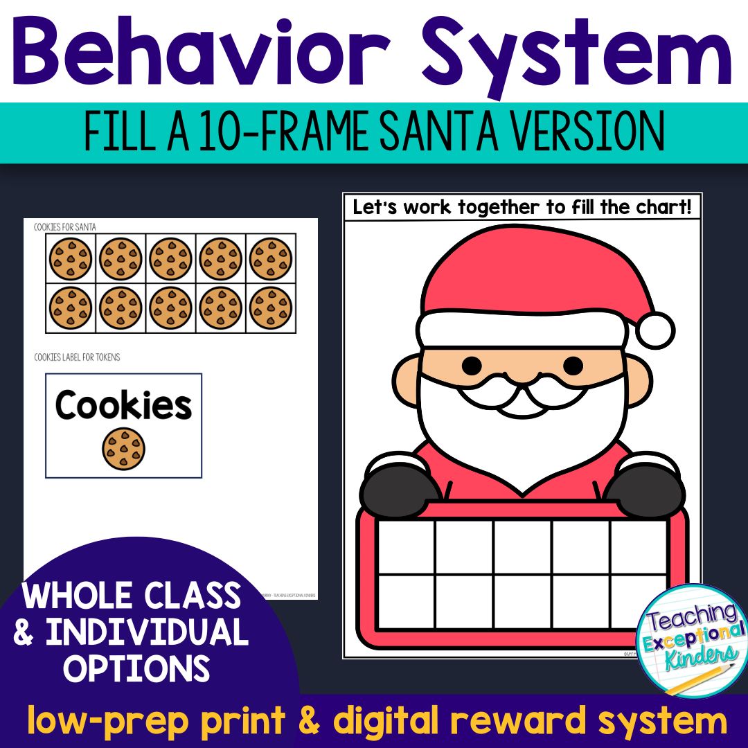 Santa Christmas 10 Frame Behavior System