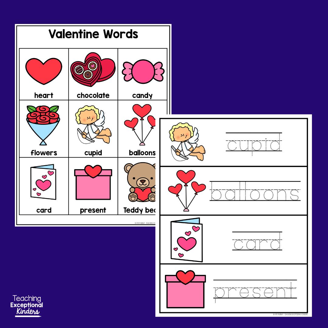 Valentines Day Write the Room Vocab Center