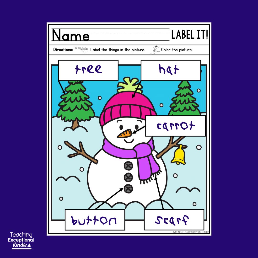 Winter Labeling Writing Center