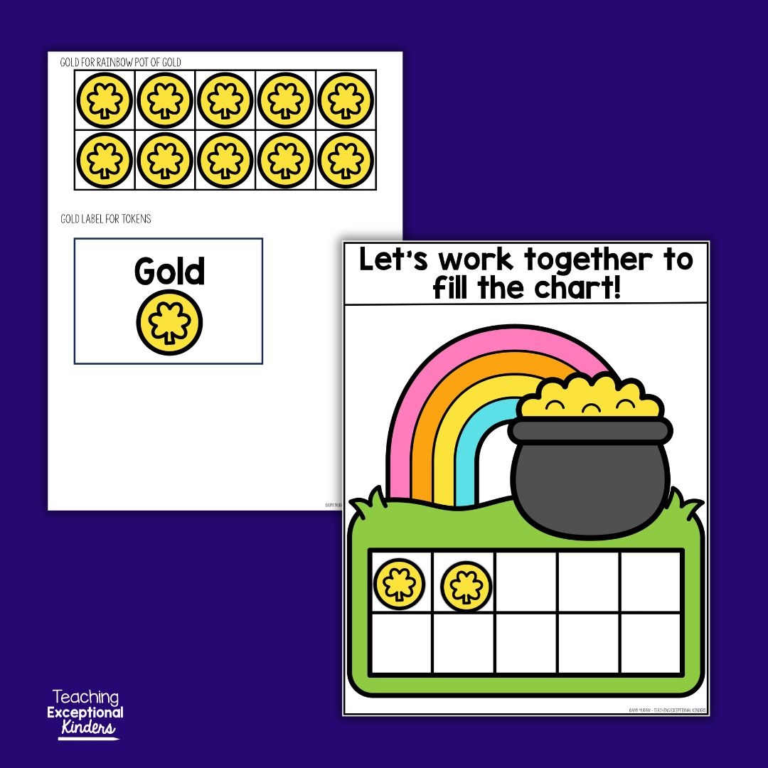 10 Frame Behavior System March Pot of Gold and Rainbow