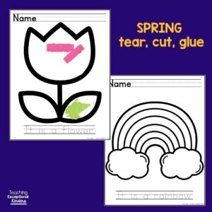 Spring Tear Cut Glue Writing Center