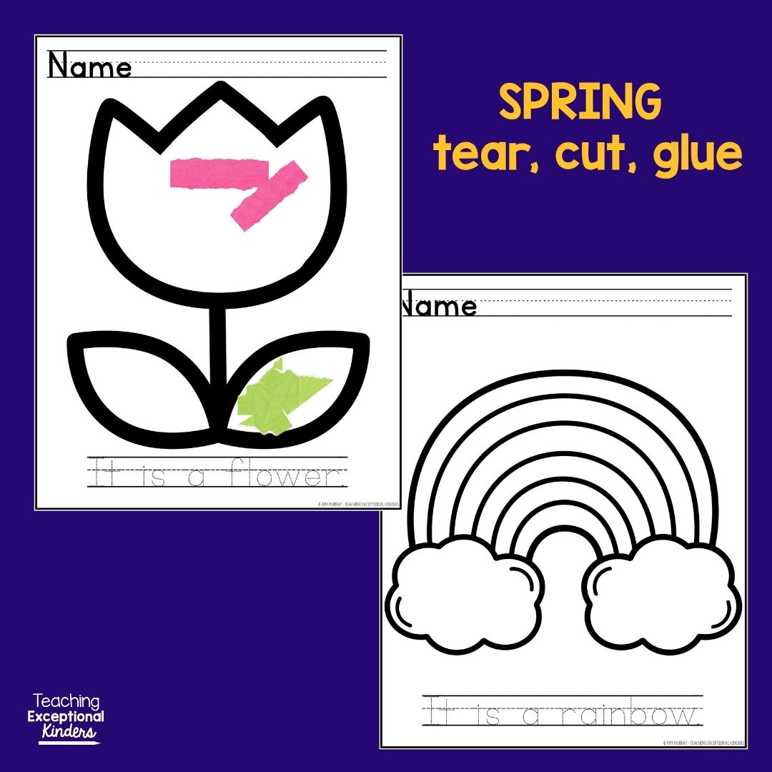 Spring Tear Cut Glue Writing Center
