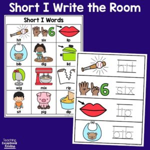 Short I CVC Word Write the Room Center