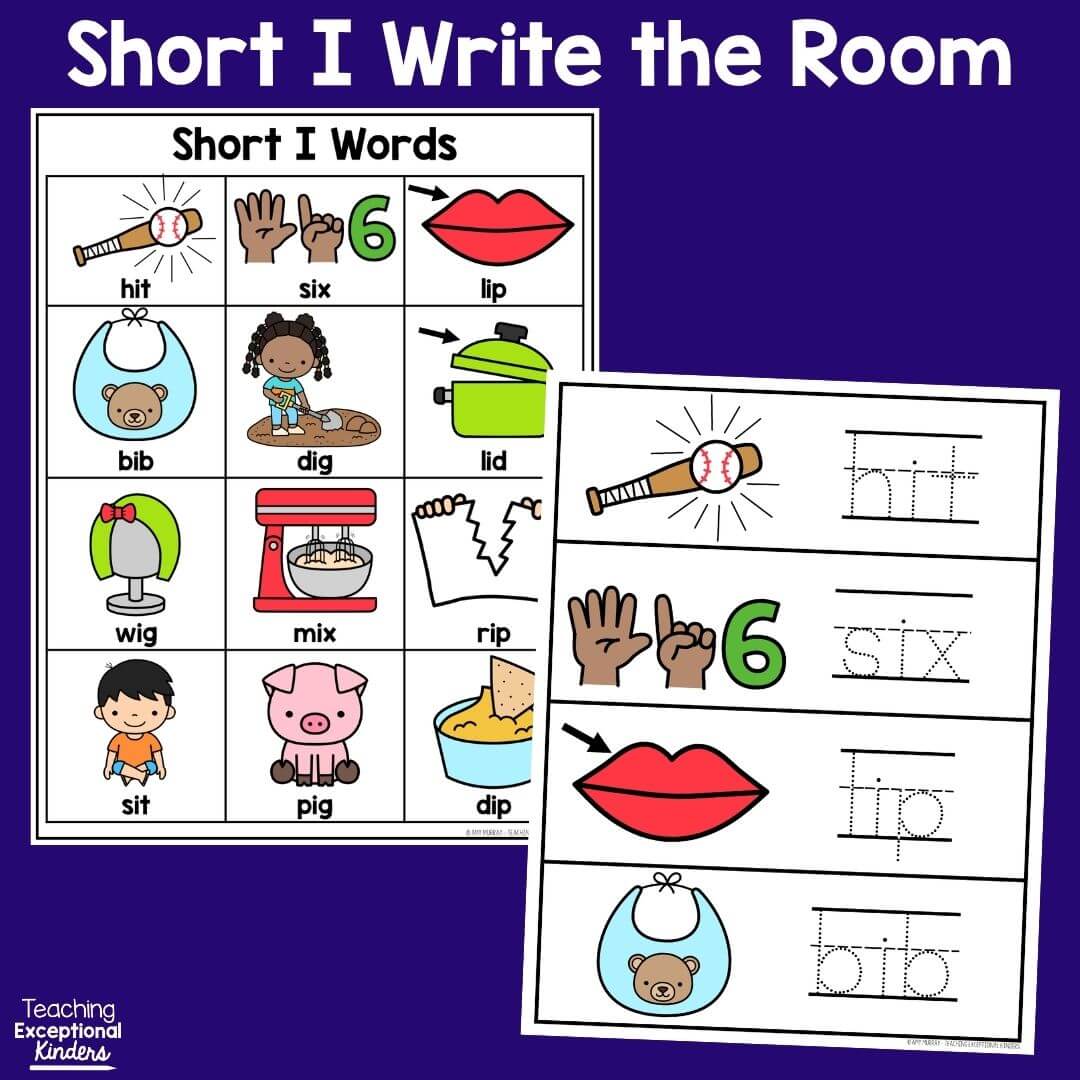 Short I CVC Word Write the Room Center