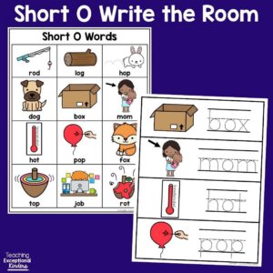 Short 0 CVC Word Write the Room Center