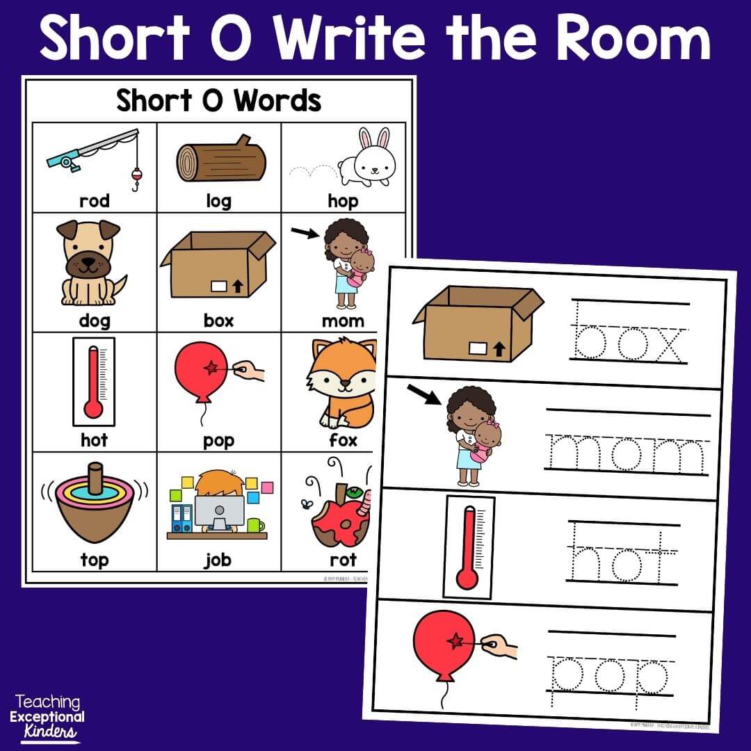 Short 0 CVC Word Write the Room Center