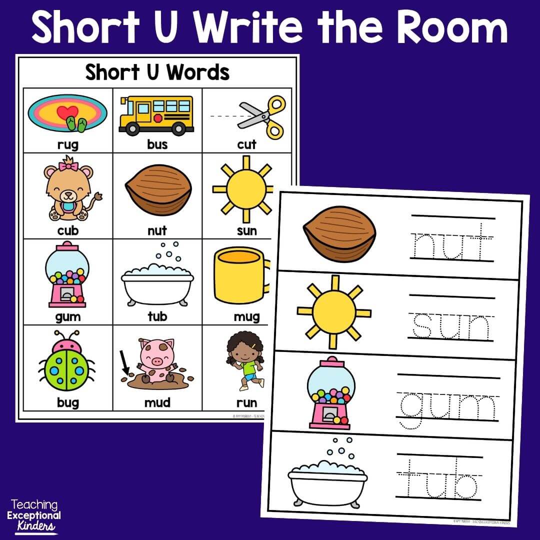Short U CVC Word Write the Room Center