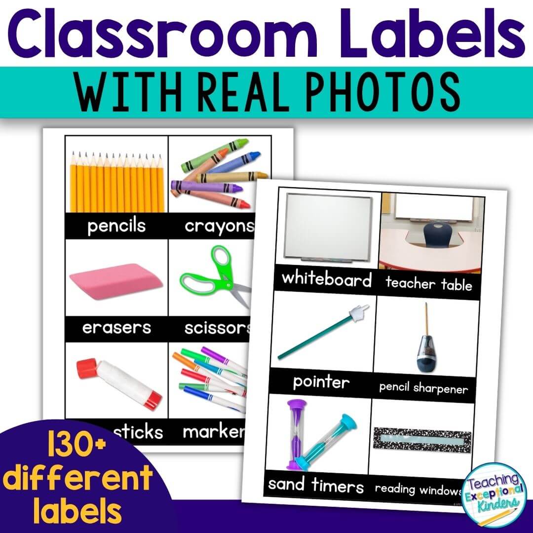 Classroom Supplies Labels Real Photographs