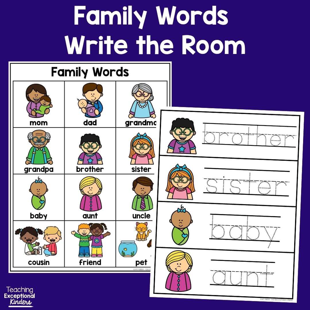 Family Words Write the Room Center